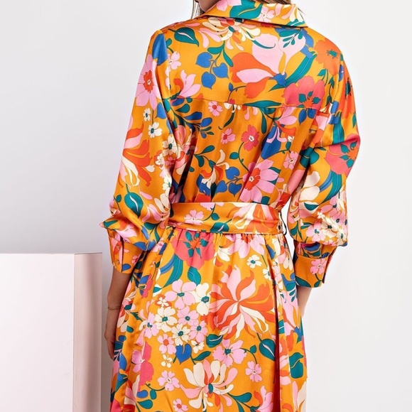 NWT Silky floral Print Dress - Picture 5 of 9